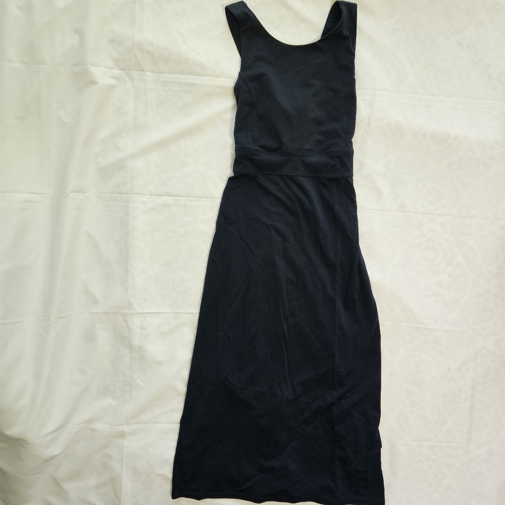 Athleta Womens S Deep Breath Bralette Dress Navy Blue Athletic Exercise Midi